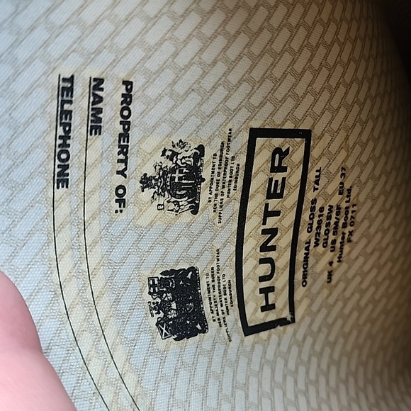 Hunter Tall Wellie Gloss Rain Boots size 37 - Picture 5 of 15